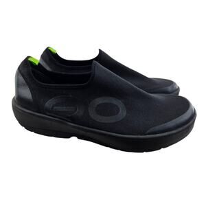 Oofos EeZee Low Shoes Mens 9.5 Black Slip On Gym Recovery Athleisure Casual